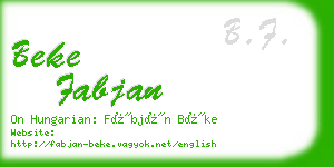 beke fabjan business card